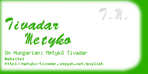 tivadar metyko business card
