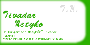 tivadar metyko business card